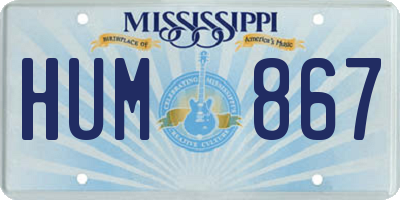 MS license plate HUM867