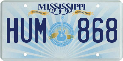 MS license plate HUM868