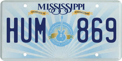 MS license plate HUM869