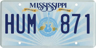MS license plate HUM871