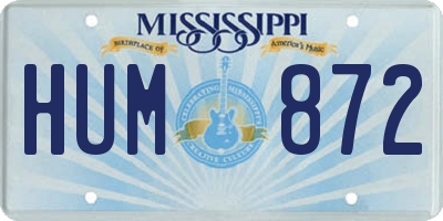 MS license plate HUM872