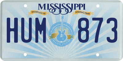 MS license plate HUM873