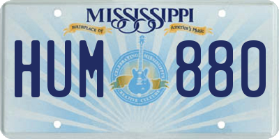 MS license plate HUM880