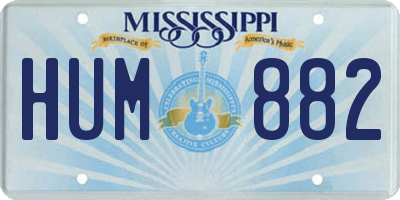 MS license plate HUM882