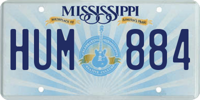 MS license plate HUM884