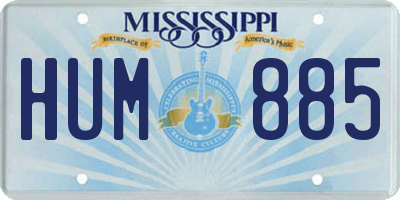 MS license plate HUM885