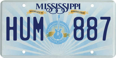 MS license plate HUM887