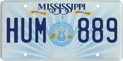 MS license plate HUM889