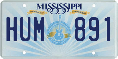 MS license plate HUM891