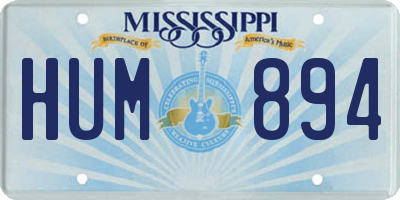 MS license plate HUM894