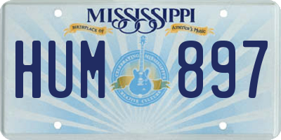 MS license plate HUM897