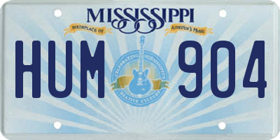 MS license plate HUM904
