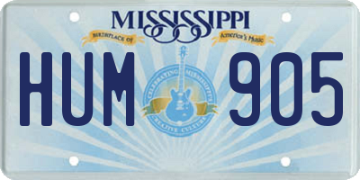 MS license plate HUM905