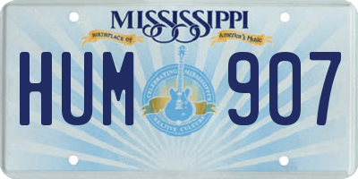 MS license plate HUM907