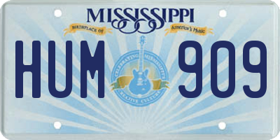 MS license plate HUM909