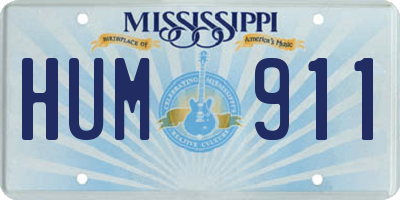 MS license plate HUM911