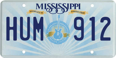 MS license plate HUM912