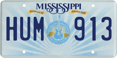 MS license plate HUM913