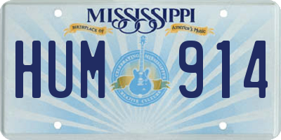 MS license plate HUM914