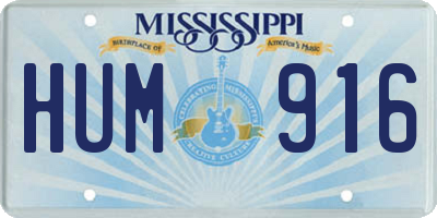 MS license plate HUM916