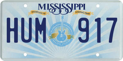 MS license plate HUM917