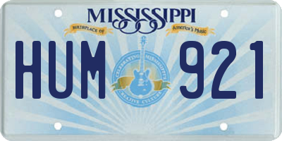 MS license plate HUM921