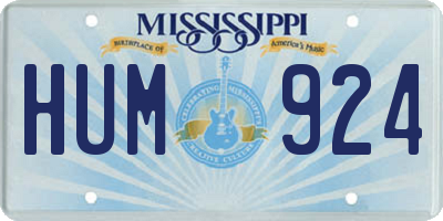 MS license plate HUM924