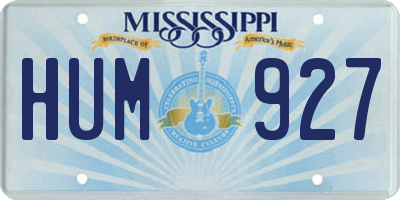 MS license plate HUM927