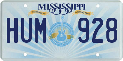 MS license plate HUM928