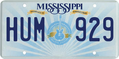 MS license plate HUM929