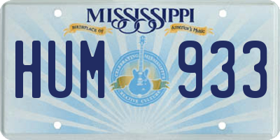 MS license plate HUM933