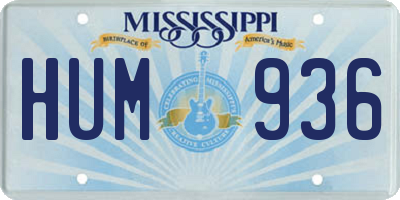 MS license plate HUM936