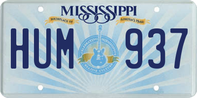MS license plate HUM937