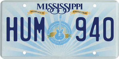 MS license plate HUM940