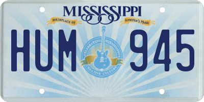MS license plate HUM945