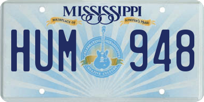 MS license plate HUM948