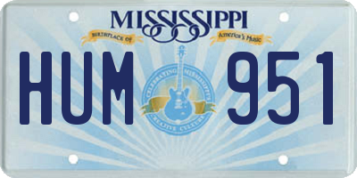 MS license plate HUM951