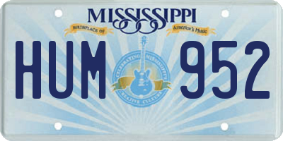 MS license plate HUM952