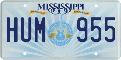 MS license plate HUM955