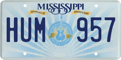 MS license plate HUM957