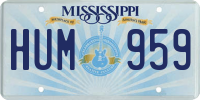 MS license plate HUM959