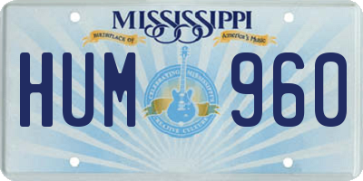 MS license plate HUM960