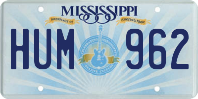 MS license plate HUM962