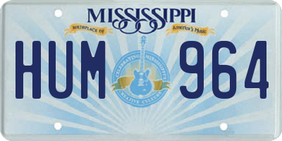 MS license plate HUM964