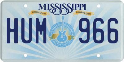 MS license plate HUM966