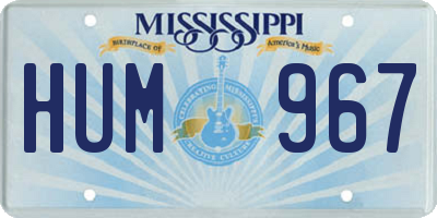 MS license plate HUM967
