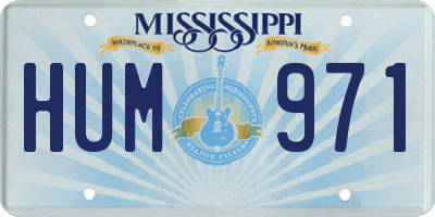 MS license plate HUM971