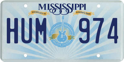 MS license plate HUM974
