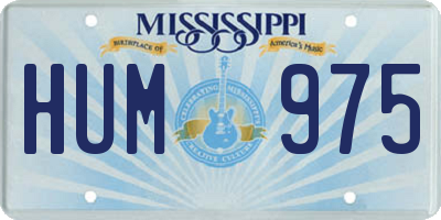 MS license plate HUM975