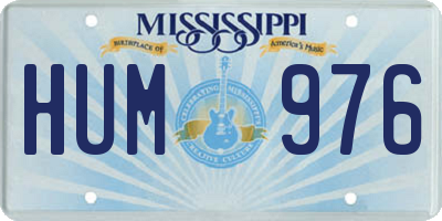 MS license plate HUM976